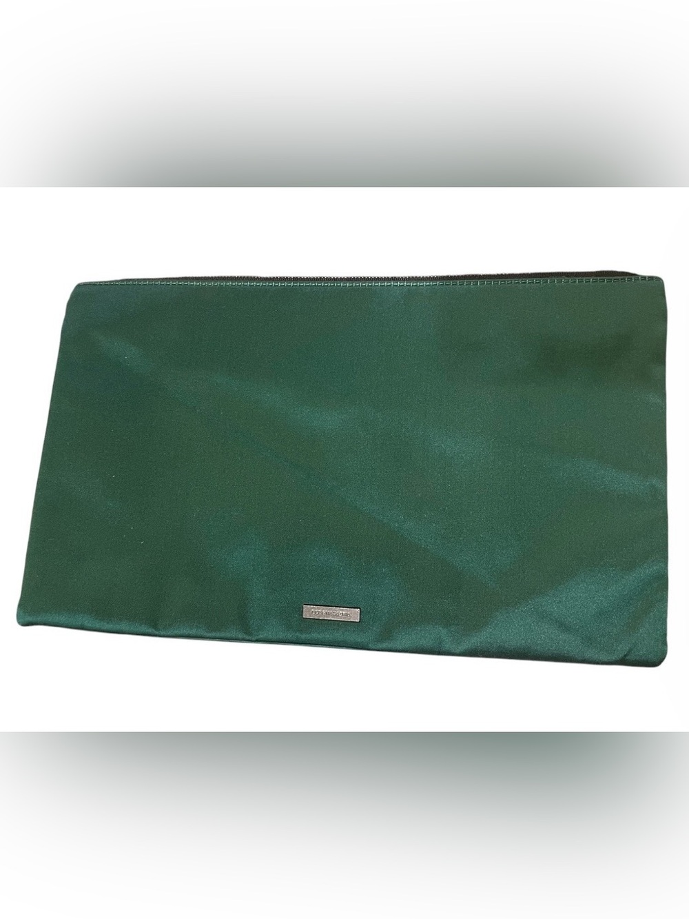BCBGMAXAZRIA Green Satin & Iridescent Sequin Oversized Clutch - Picture 2 of 6